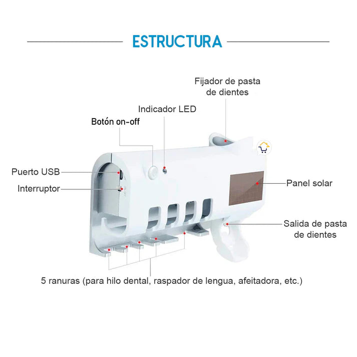 Protege tu Sonrisa: Esterilizador UV de Cepillos Dentales con Soporte Integrado